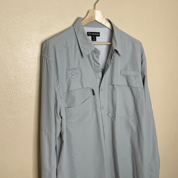 Dri-Duck Chevron Mens Button Down Shirt Size 3XL Long Sleeve Gray - Picture 2 of 9